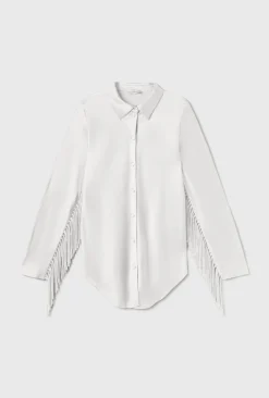 FRINGE BIAS CUT SHIRT WHITE