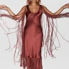 FRINGE SCOOP NECK DRESS CANYON