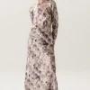 FULL SLEEVE BIAS DRESS ASTER FLORAL