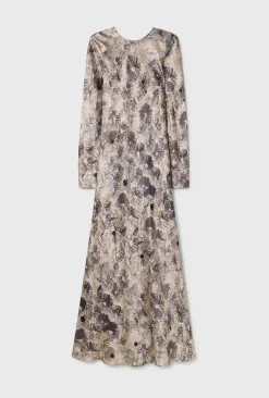 FULL SLEEVE BIAS DRESS ASTER FLORAL