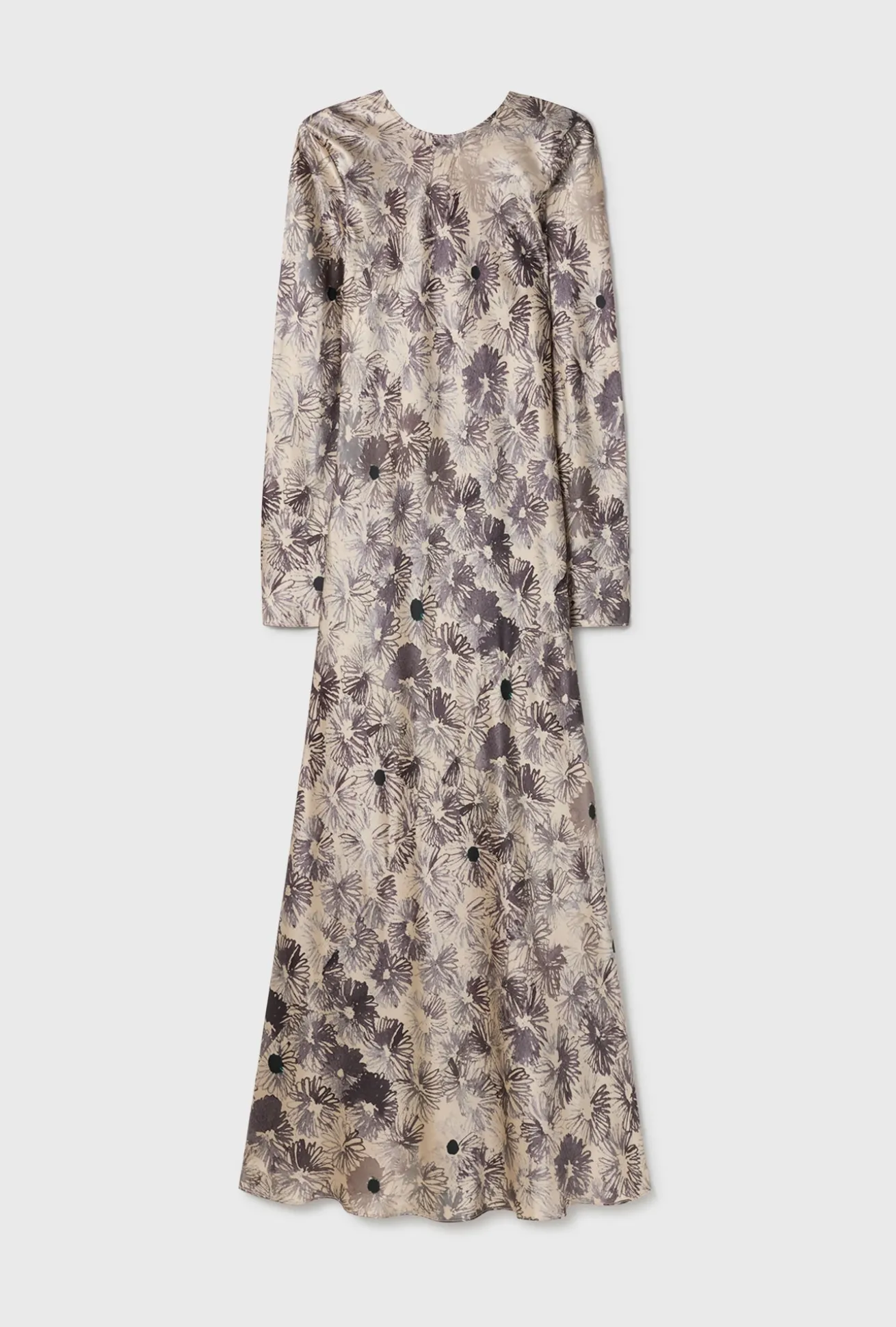 FULL SLEEVE BIAS DRESS ASTER FLORAL