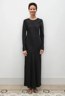 FULL SLEEVE BIAS DRESS BLACK