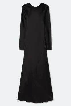 FULL SLEEVE BIAS DRESS BLACK