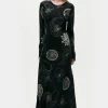 FULL SLEEVE BIAS DRESS FIBONACCI BLACK