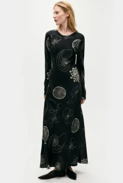 FULL SLEEVE BIAS DRESS FIBONACCI BLACK