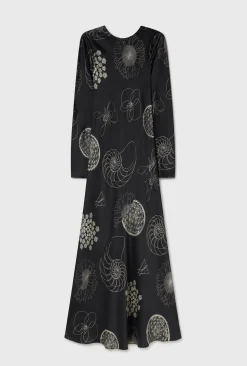 FULL SLEEVE BIAS DRESS FIBONACCI BLACK