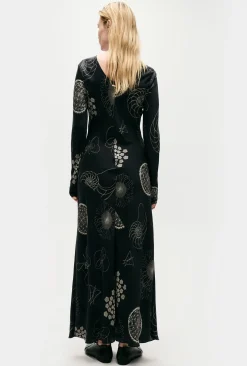 FULL SLEEVE BIAS DRESS FIBONACCI BLACK