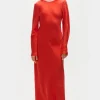 FULL SLEEVE BIAS DRESS GERANIUM