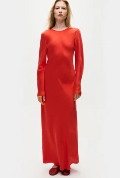 FULL SLEEVE BIAS DRESS GERANIUM