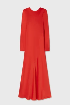 FULL SLEEVE BIAS DRESS GERANIUM