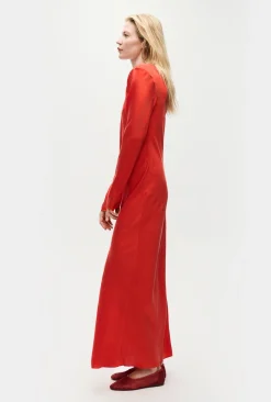 FULL SLEEVE BIAS DRESS GERANIUM