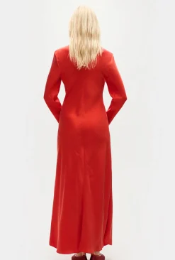 FULL SLEEVE BIAS DRESS GERANIUM