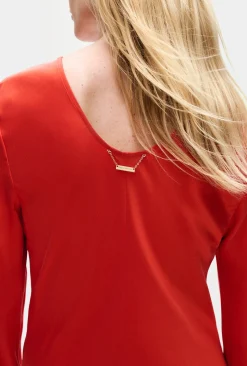FULL SLEEVE BIAS DRESS GERANIUM