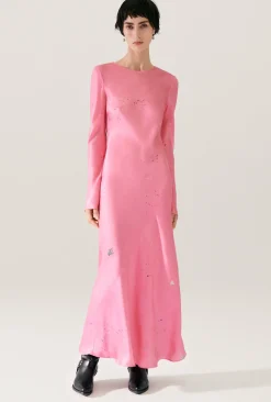 FULL SLEEVE BIAS DRESS HOG WASH