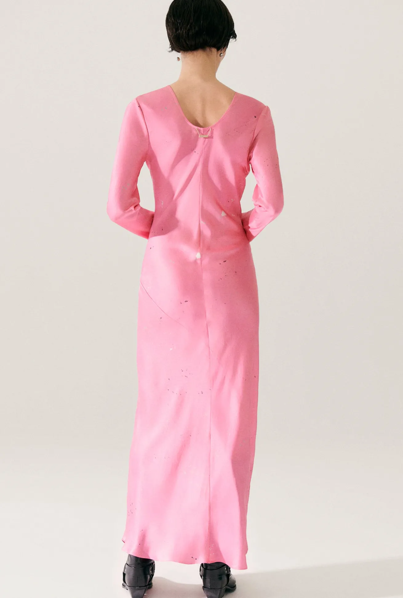 FULL SLEEVE BIAS DRESS HOG WASH