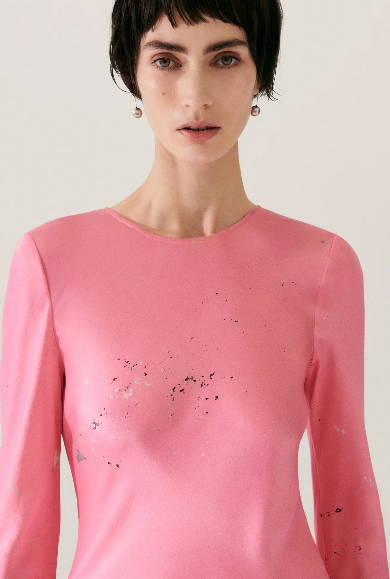 FULL SLEEVE BIAS DRESS HOG WASH