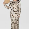 FULL SLEEVE BIAS DRESS MIRACLES HAZELNUT