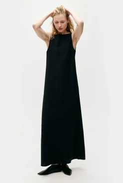 HABOTAI SCOOP BACK DRESS BLACK