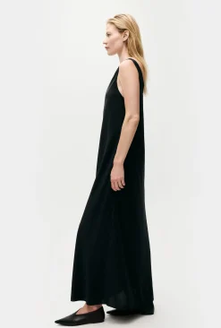 HABOTAI SCOOP BACK DRESS BLACK