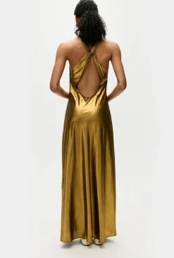 HIGH LOW DRESS GOLD