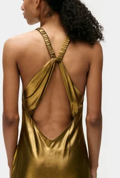 HIGH LOW DRESS GOLD