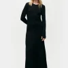 JERSEY MODAL CUTAWAY DRESS BLACK