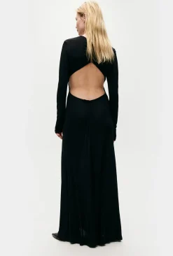 JERSEY MODAL CUTAWAY DRESS BLACK