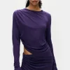 JERSEY MODAL DRAPE TOP NIGHTSHADE