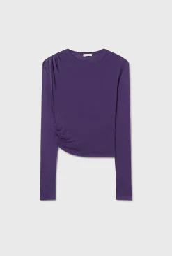 JERSEY MODAL DRAPE TOP NIGHTSHADE