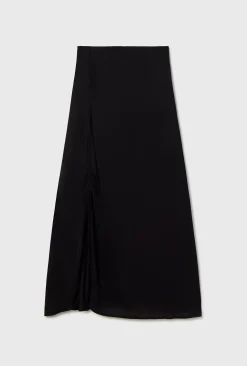 JERSEY MODAL RUCHED SKIRT BLACK
