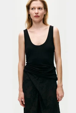 JERSEY MODAL SCOOP TANK BLACK