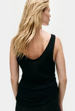 JERSEY MODAL SCOOP TANK BLACK