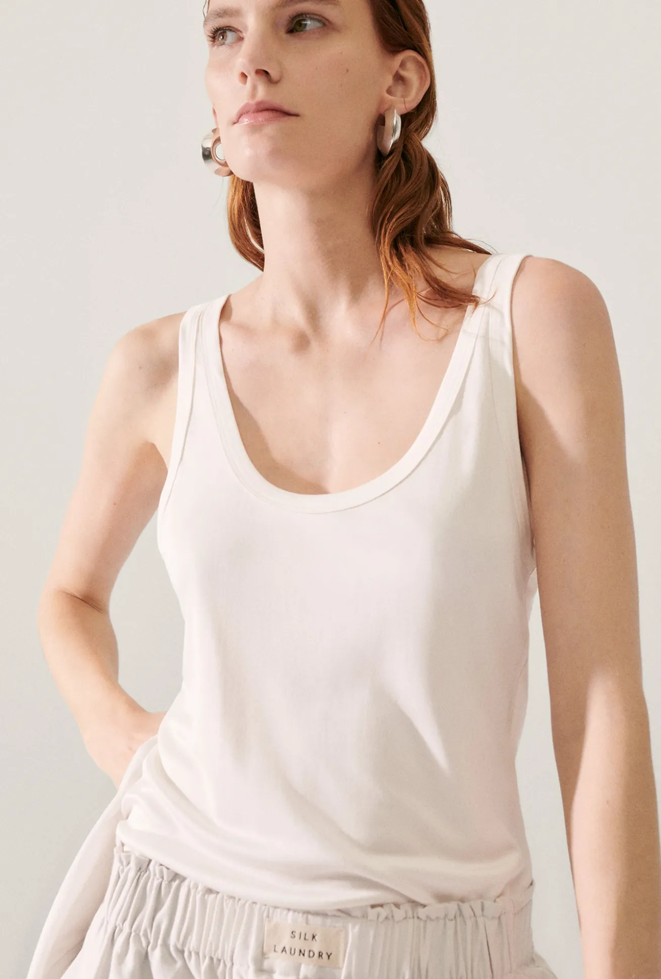 JERSEY SCOOP TANK WHITE