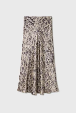LONG BIAS CUT SKIRT ASTER FLORAL