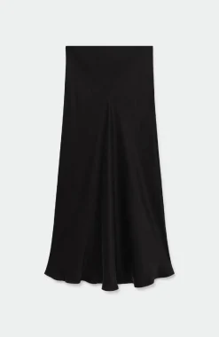 LONG BIAS CUT SKIRT BLACK