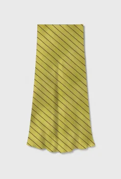 LONG BIAS CUT SKIRT CACTUS STRIPE