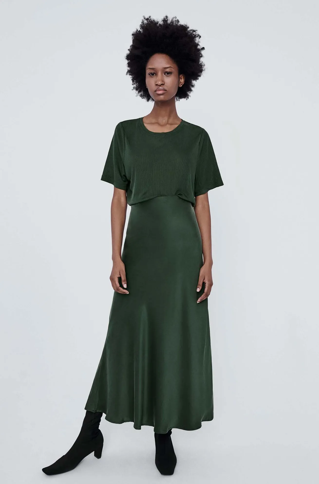LONG BIAS CUT SKIRT CEDAR