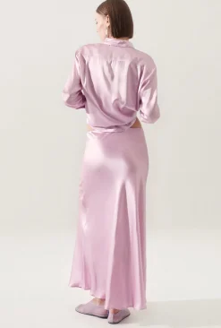 LONG BIAS CUT SKIRT LILAC