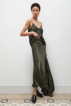 LONG BIAS CUT SKIRT PINE