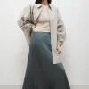 LONG BIAS CUT SKIRT SLATE