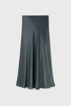 LONG BIAS CUT SKIRT SLATE
