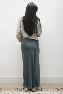 LONG BIAS CUT SKIRT SLATE