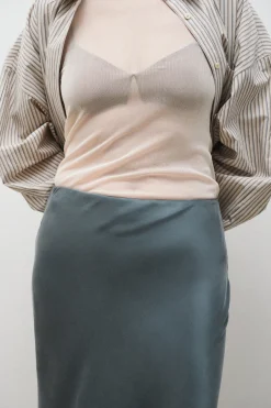 LONG BIAS CUT SKIRT SLATE