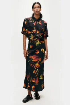 LONG BIAS CUT SKIRT TULIPA BLACK