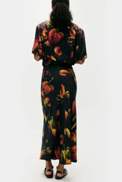 LONG BIAS CUT SKIRT TULIPA BLACK