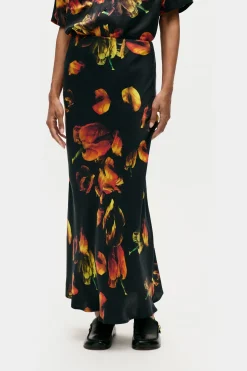LONG BIAS CUT SKIRT TULIPA BLACK