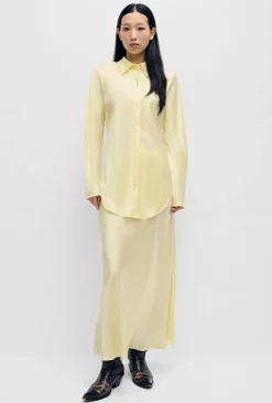 LONG BIAS CUT SKIRT VANILLA FLOWER