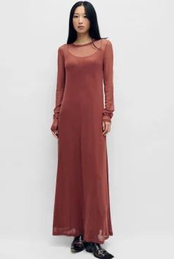 MESH LONG SLEEVE DRESS CANYON