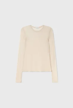 MESH LONG SLEEVE TOP HAZELNUT