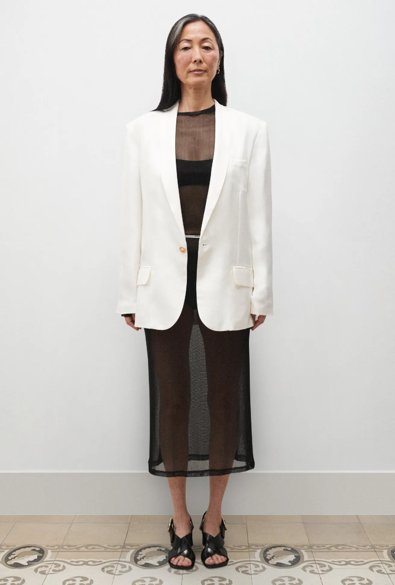 MESH SKIRT BLACK